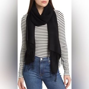 Nordstrom Tissue Weight Wool Black Scarf/Shawl